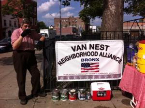 One volunteer for the Van Nest Neighborhood Alliance who attended "The North." (Photo by Khemilla Kedarnath)